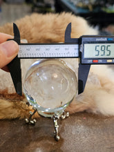 Load image into Gallery viewer, Glass etched cat sphere and stand set