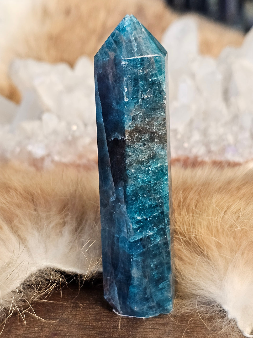 Blue apatite tower