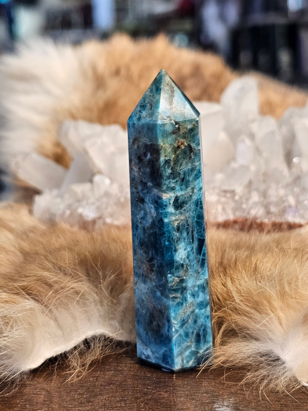 Blue apatite tower