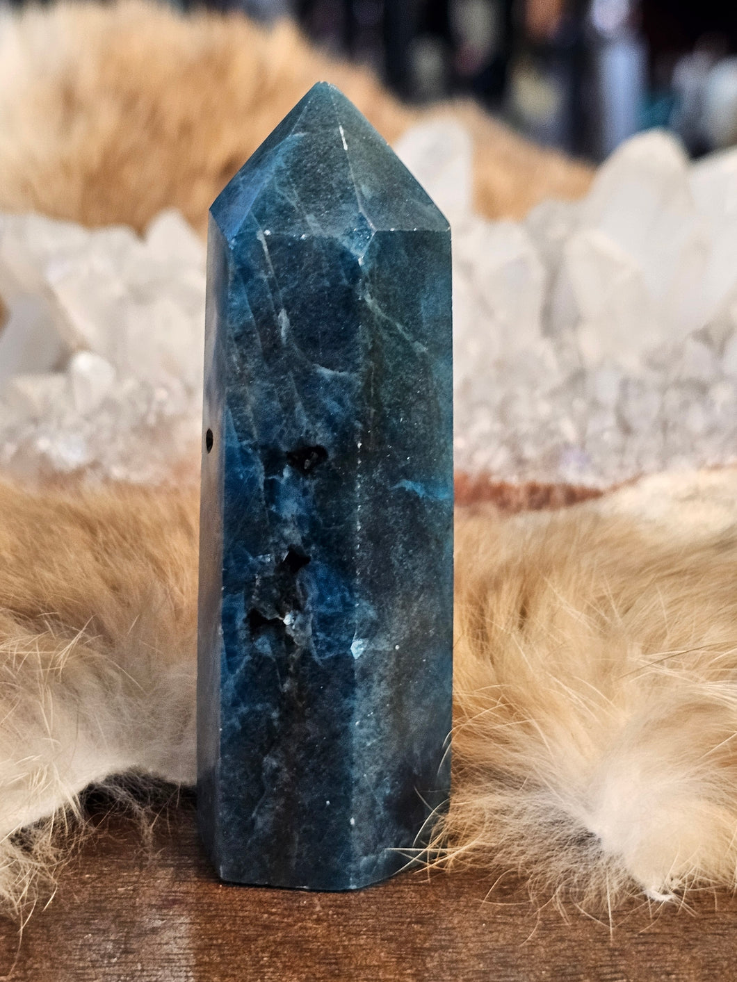 Blue apatite tower