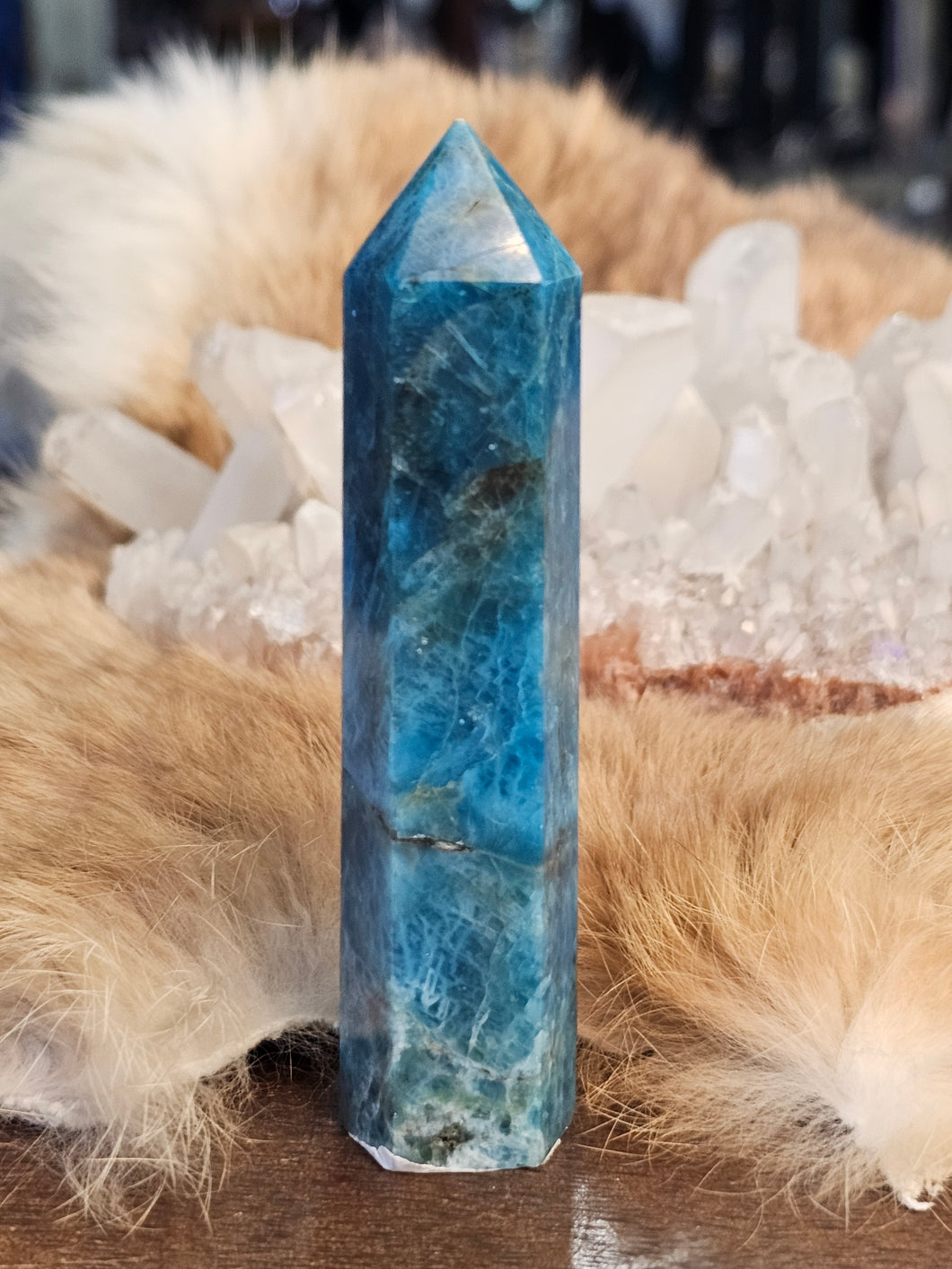 Blue apatite tower