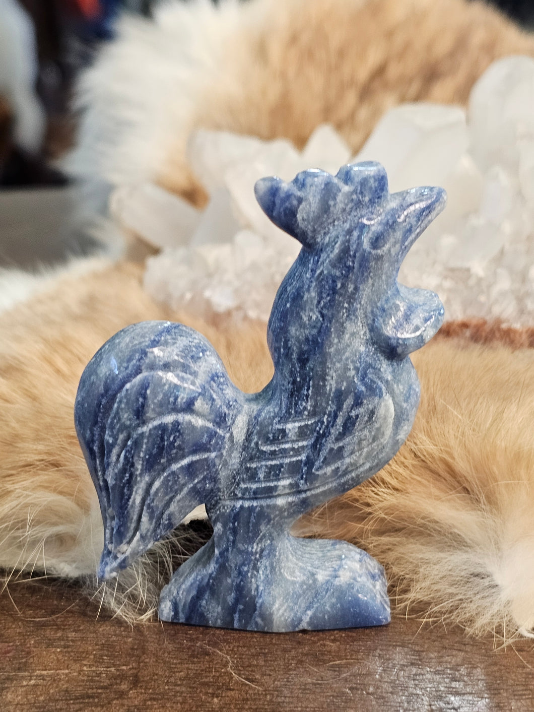 Blue Aventurine rooster