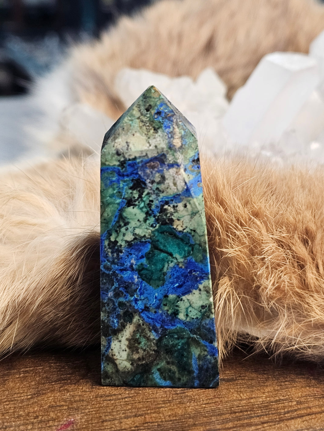 Blue azurite tower