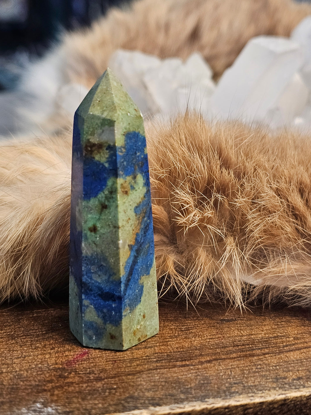 Blue azurite tower