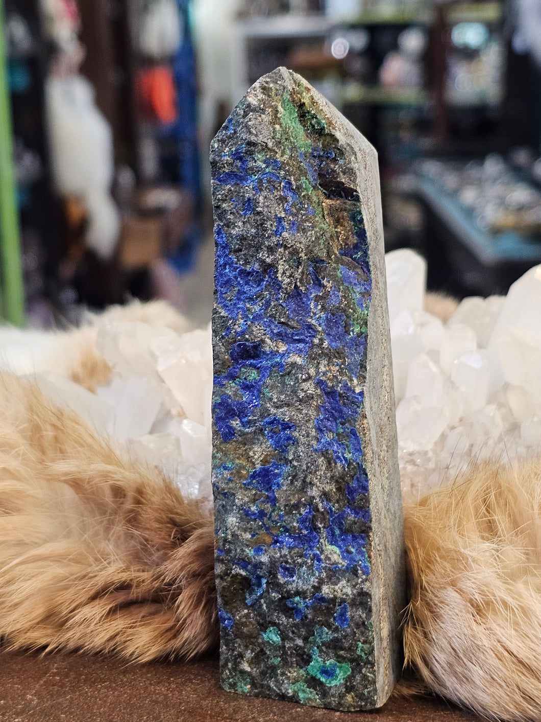 Blue azurite tower