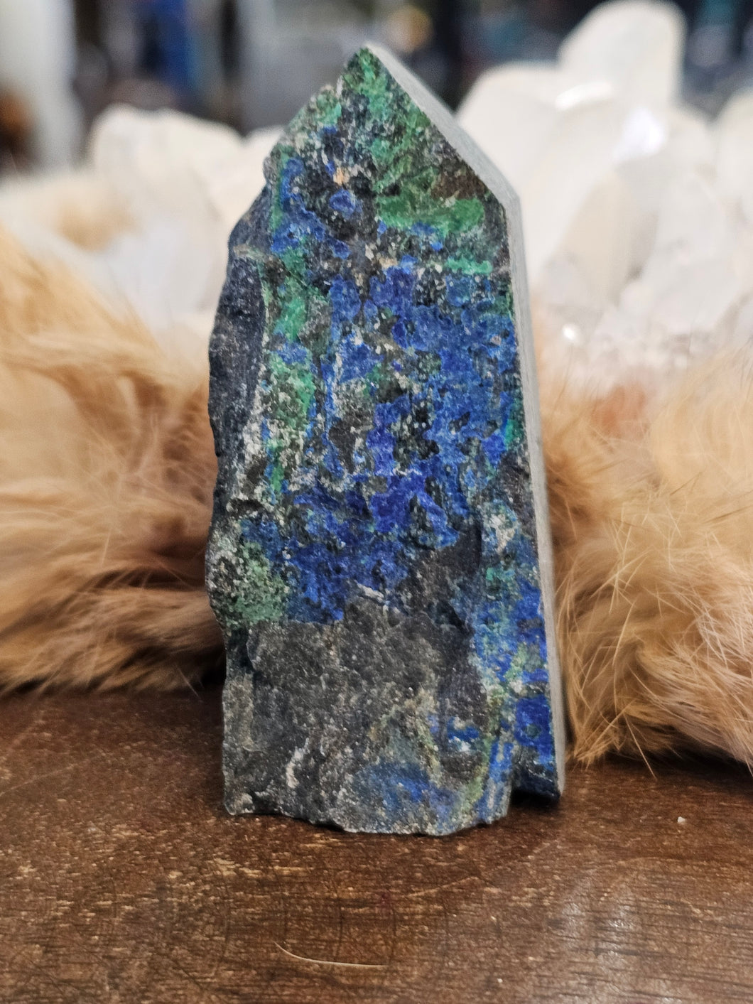 Blue azurite tower