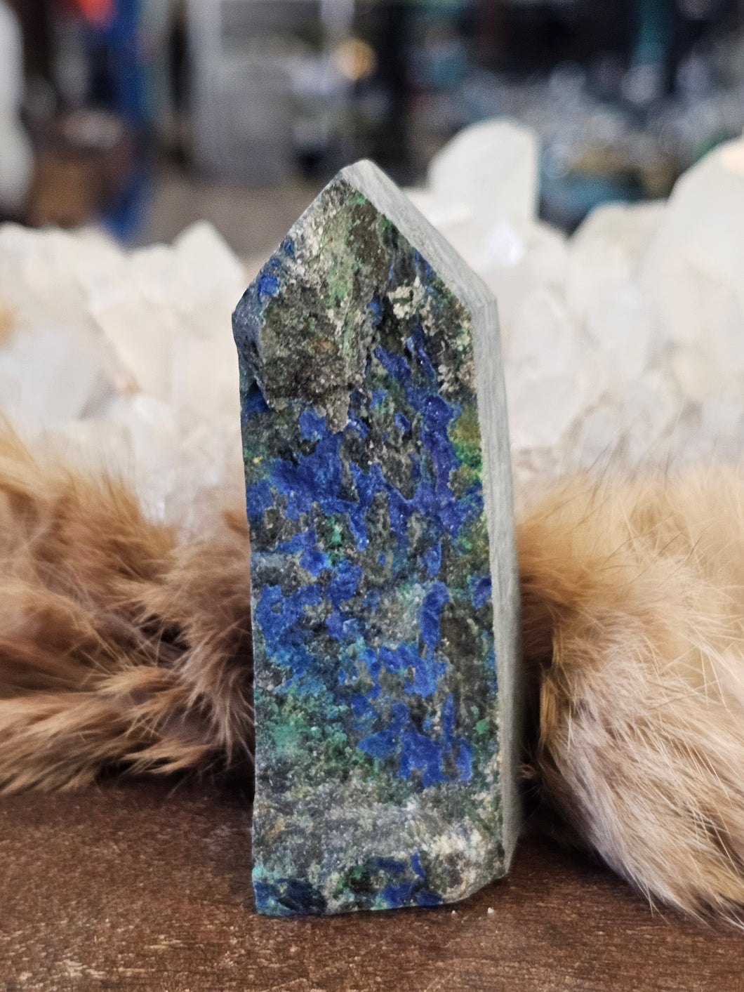 Blue azurite tower