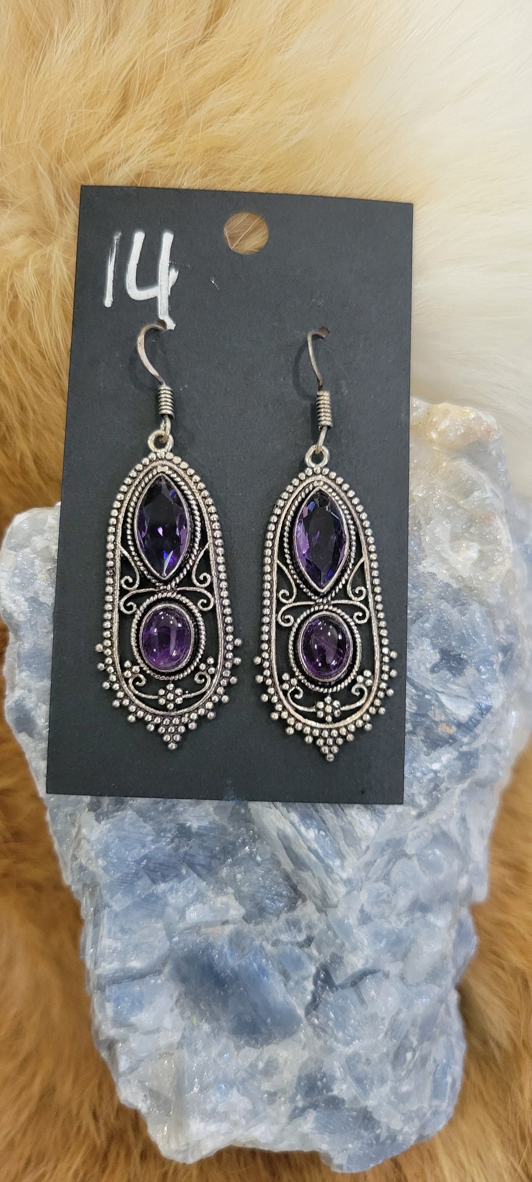 Amethyst fashion earrings