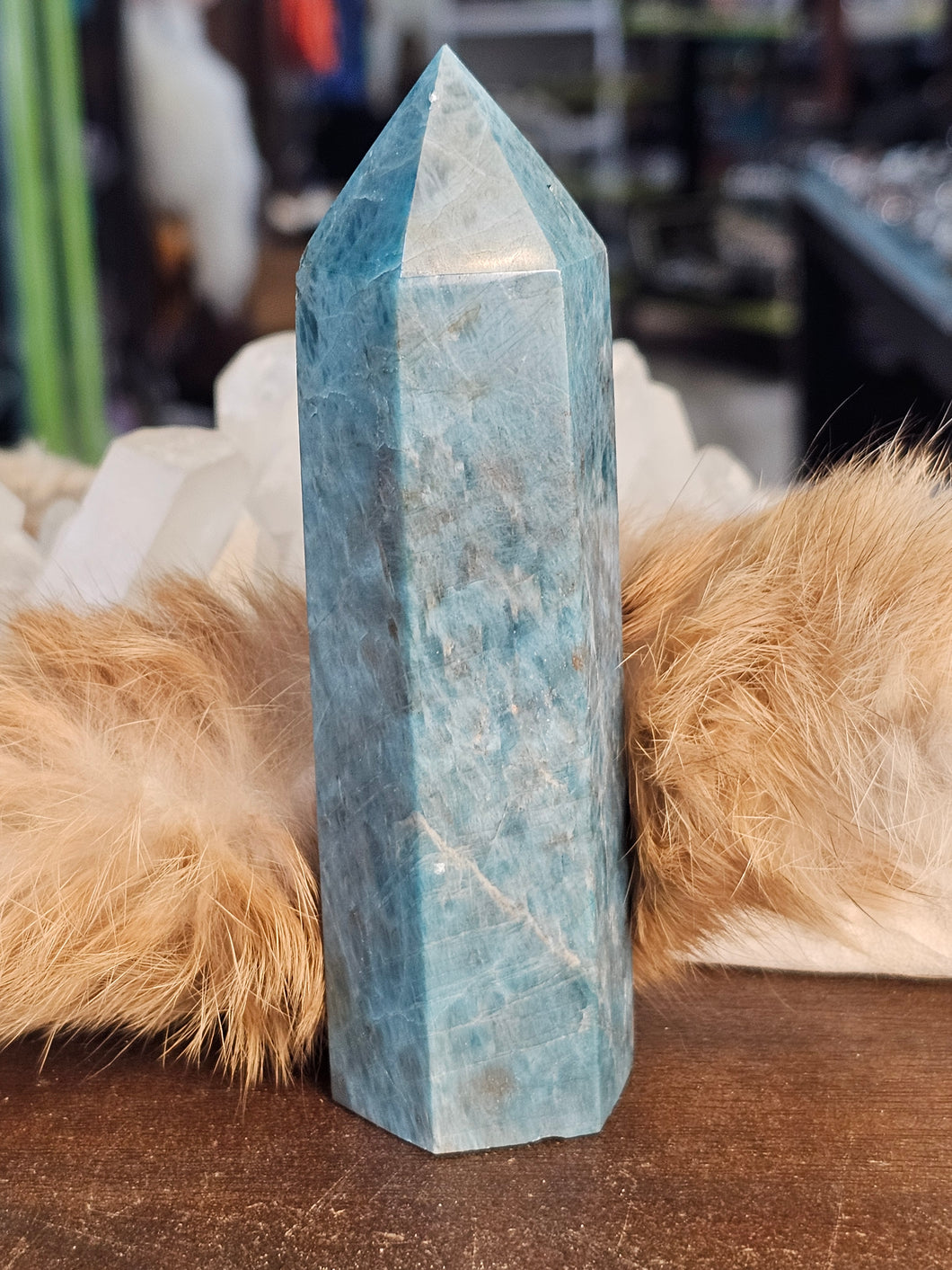 Blue apatite tower