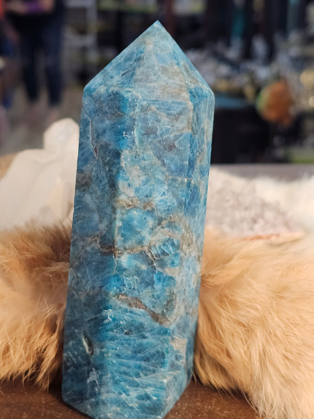 Blue apatite tower