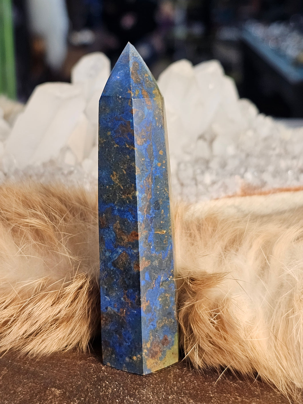 Blue azurite tower