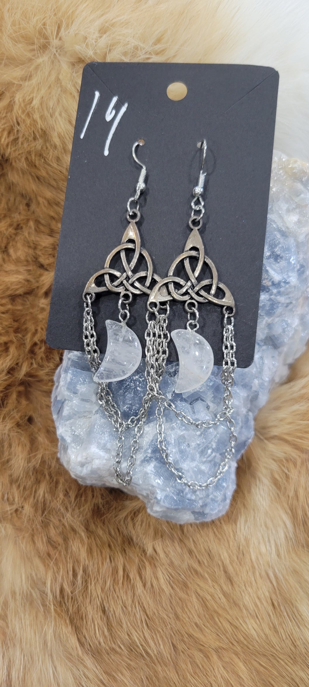 Celtic Knot Clear quartz fashion earrings