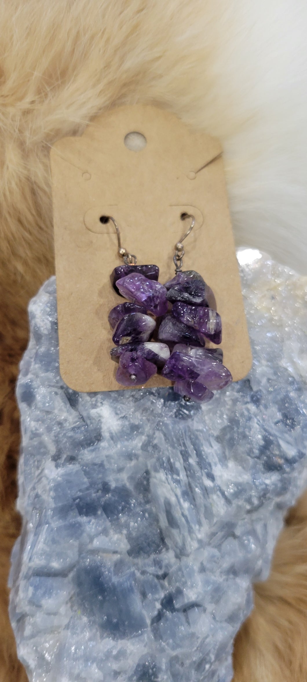 Amethyst fashion earrings