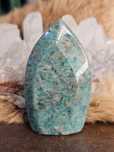 Load image into Gallery viewer, Amazonite with smokey quartz free form
