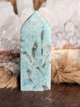 Load image into Gallery viewer, Amazonite with smokey quartz tower
