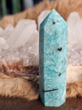 Load image into Gallery viewer, Amazonite with smokey quartz tower
