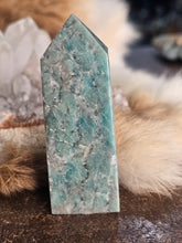 Load image into Gallery viewer, Amazonite with smokey quartz tower
