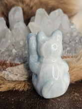 Load image into Gallery viewer, Blue aragonite lucky cat
