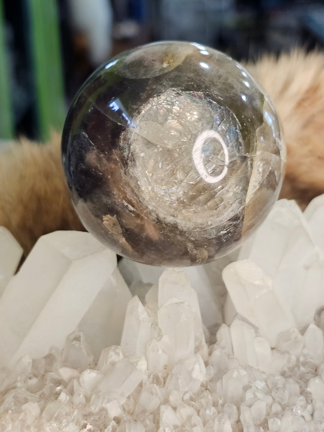 Black moonstone sphere