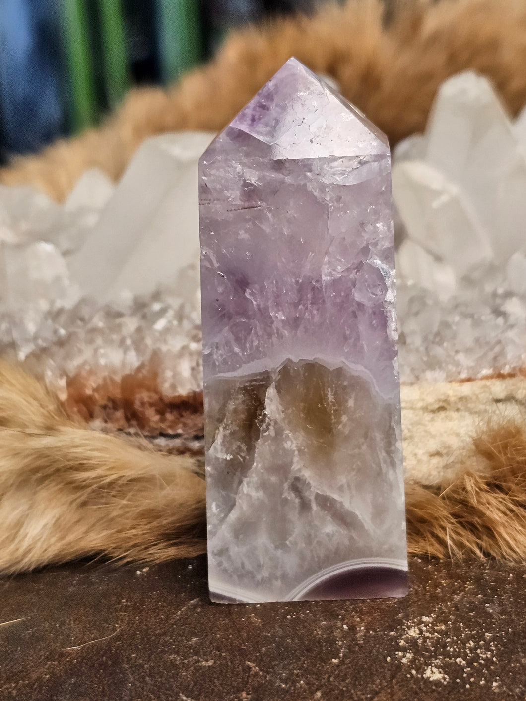 Amethyst and citrine ametrine tower