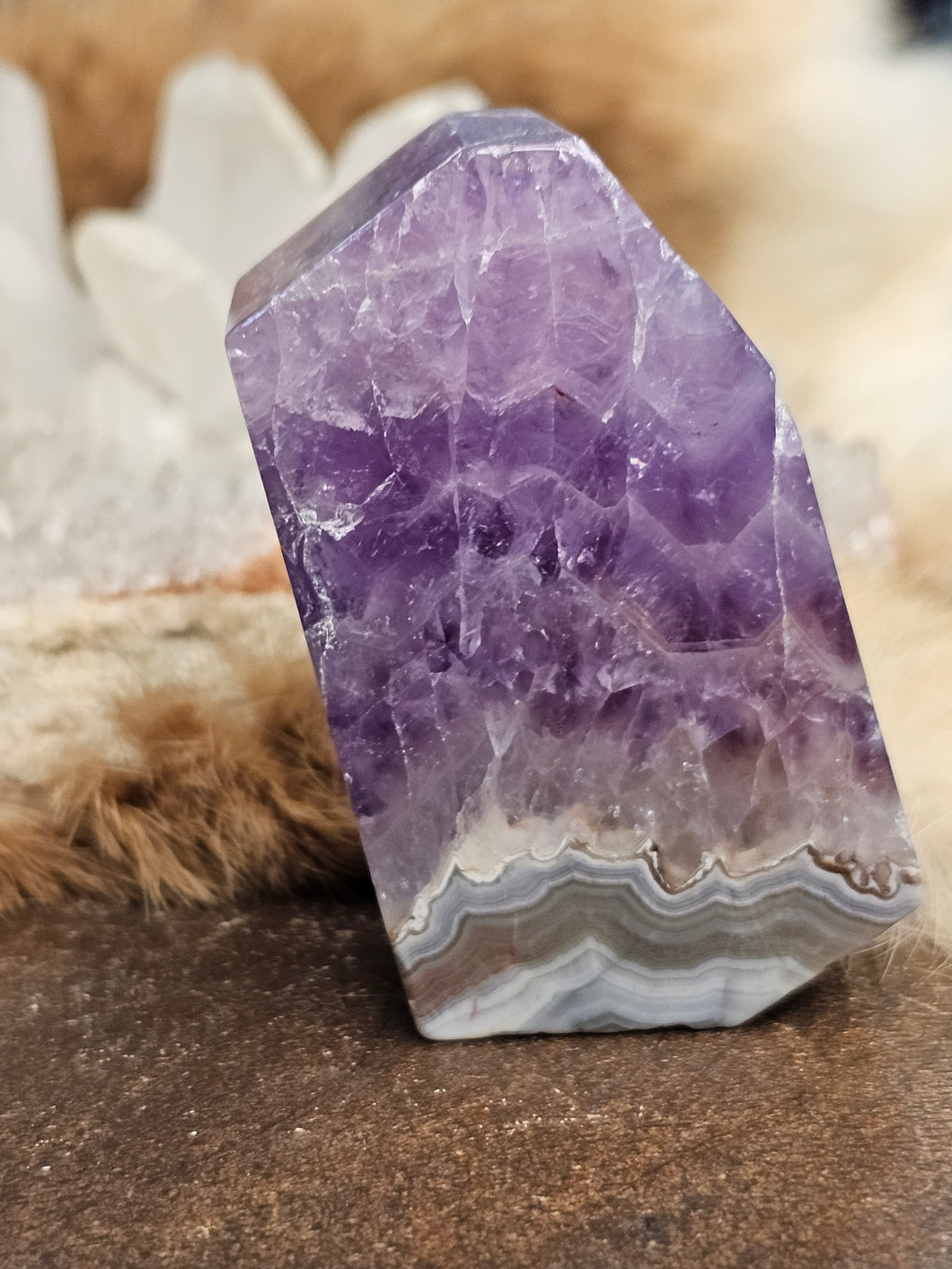 Amethyst and agate free form