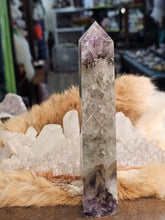 Load image into Gallery viewer, Amethyst with smokey quartz  tower
