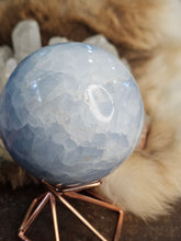 Load image into Gallery viewer, Blue calcite sphere
