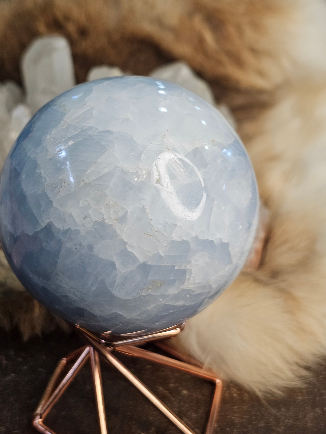 Blue calcite sphere