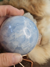 Load image into Gallery viewer, Blue calcite sphere
