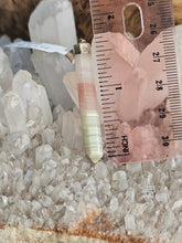 Load image into Gallery viewer, Stainless steel pink banded calcite pendant
