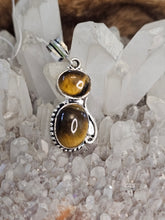 Load image into Gallery viewer, Sterling silver plated tigers eye pendant
