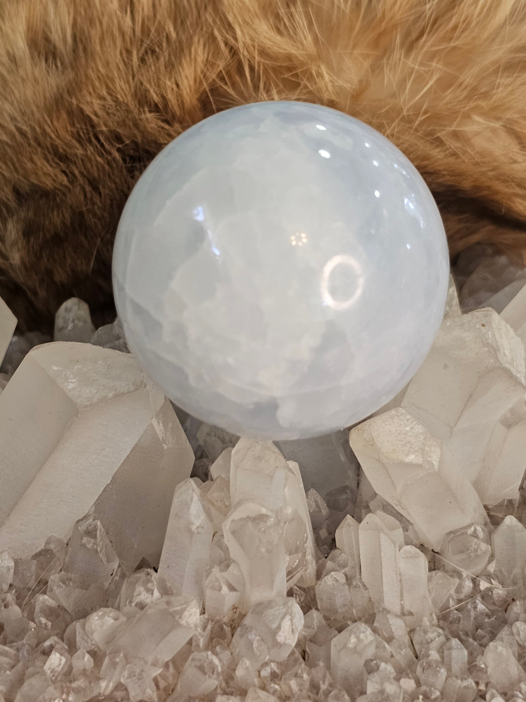 Blue calcite sphere