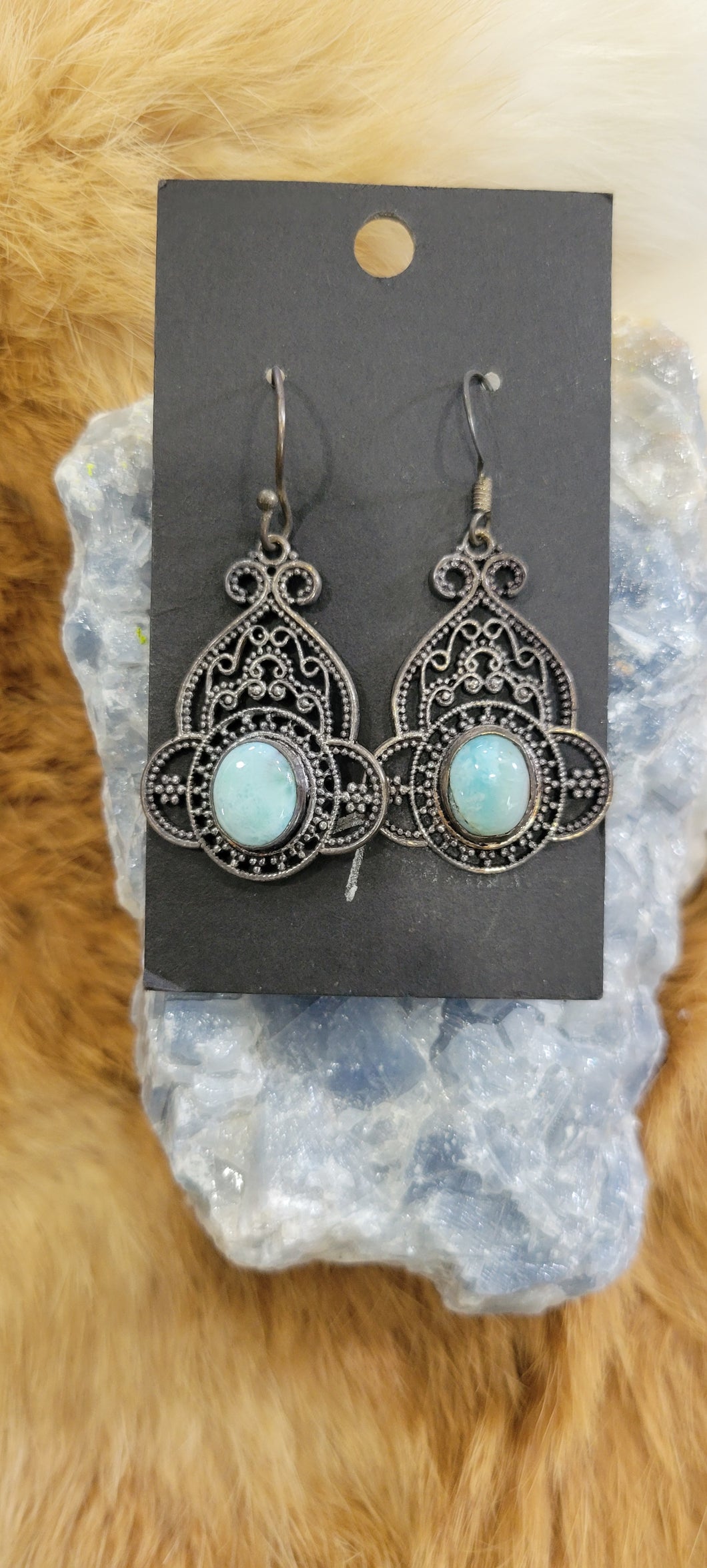 Larimar fashion earrings