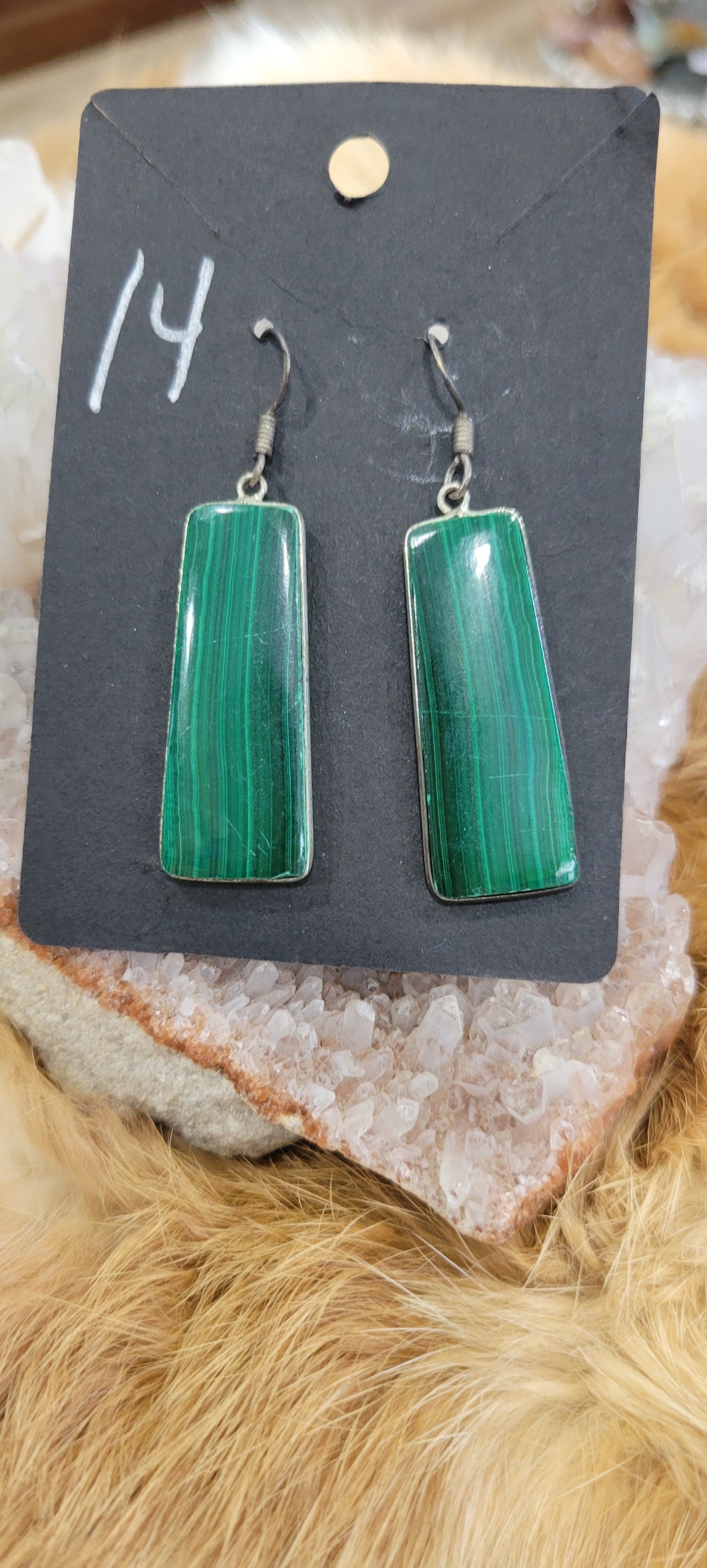 Malachite fashion earrings