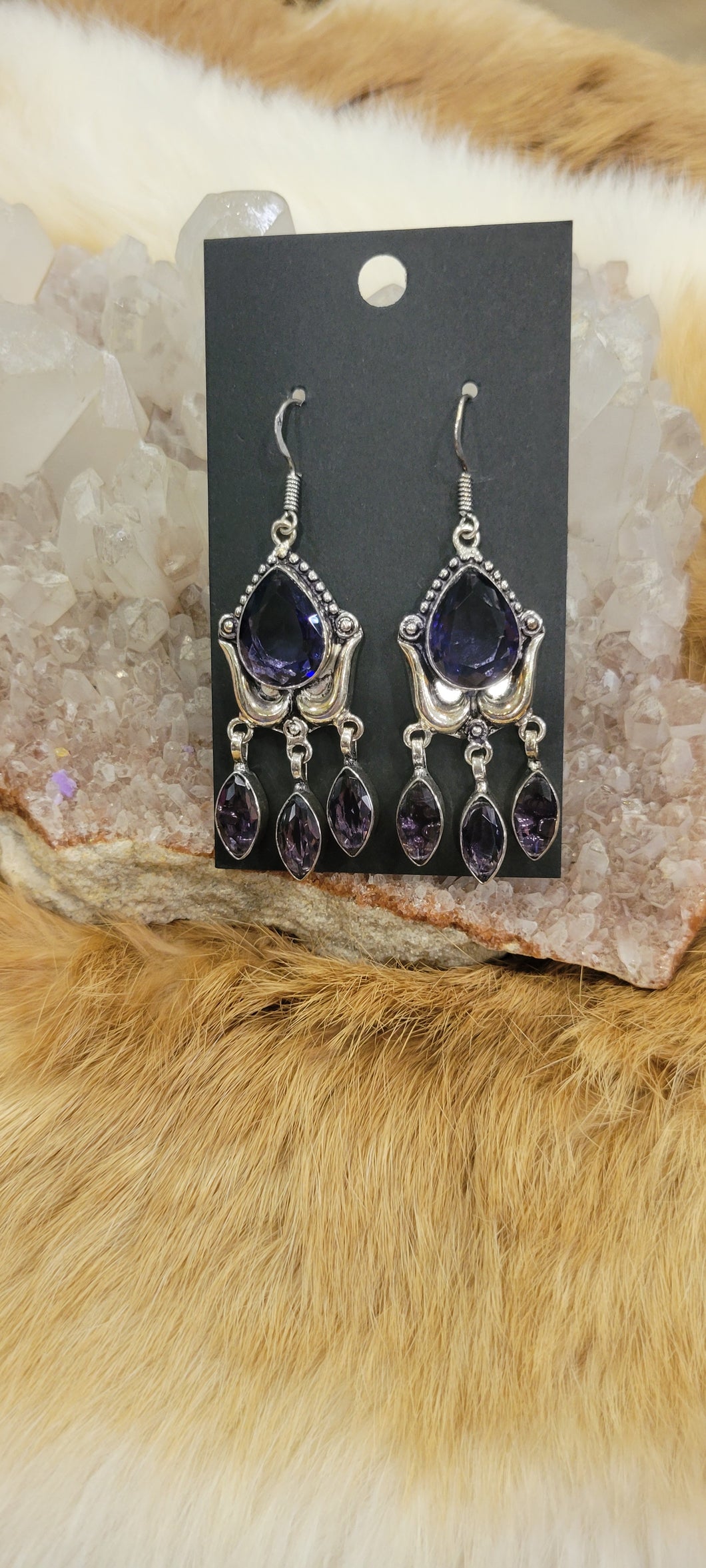 Amethyst fashion earrings