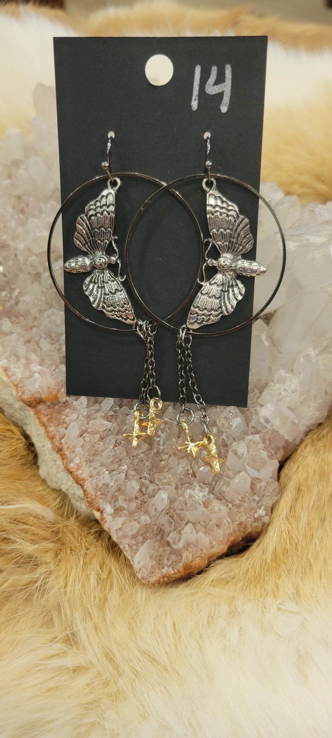 Death moth fashion earrings