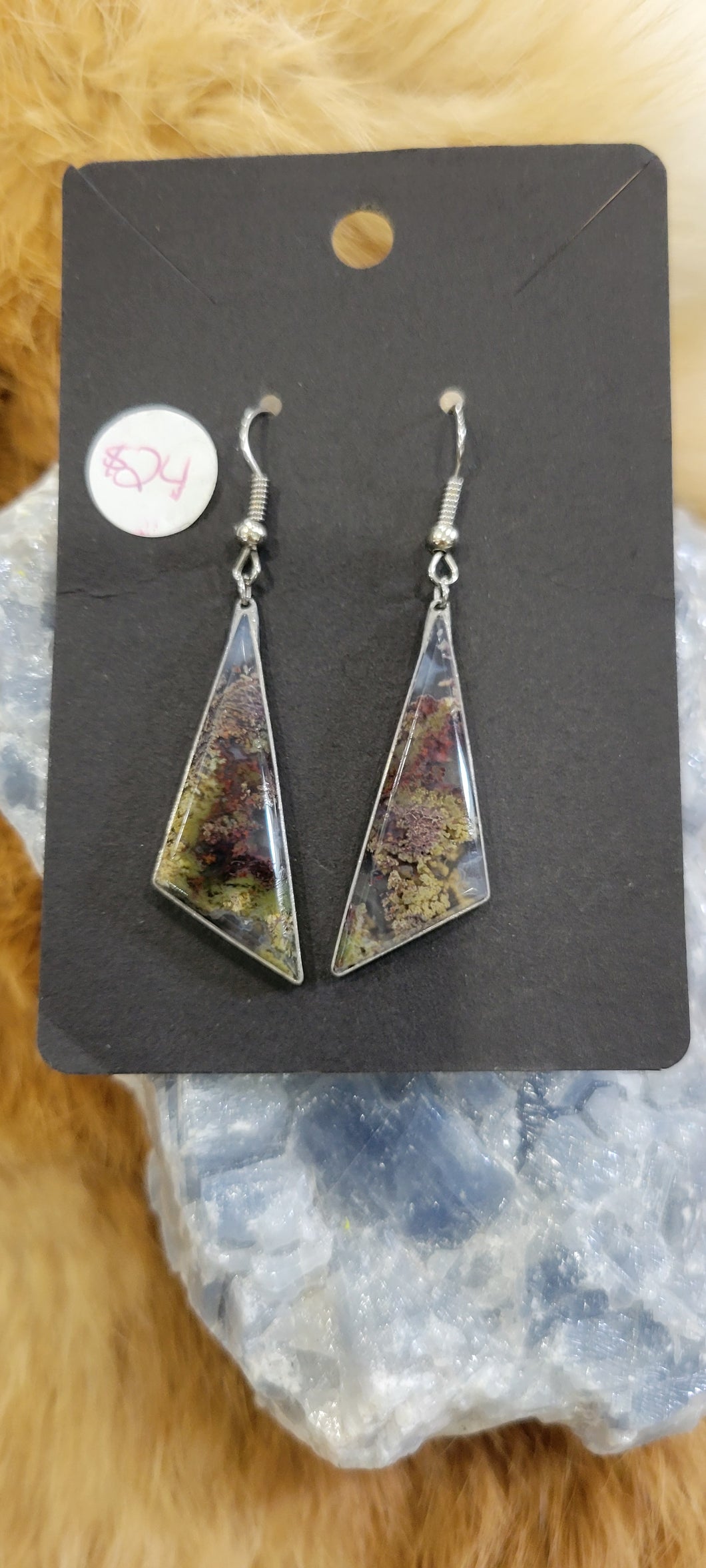 Moss Agate fashion earrings