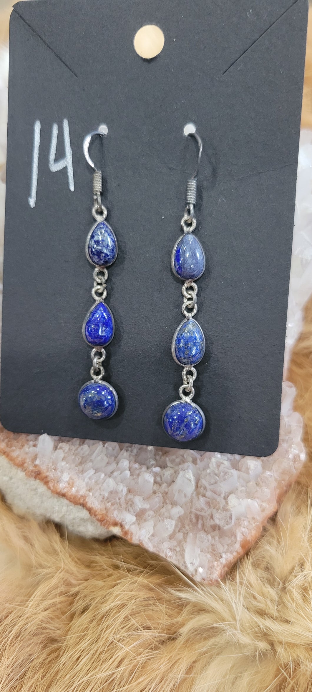 Lapis fashion earrings