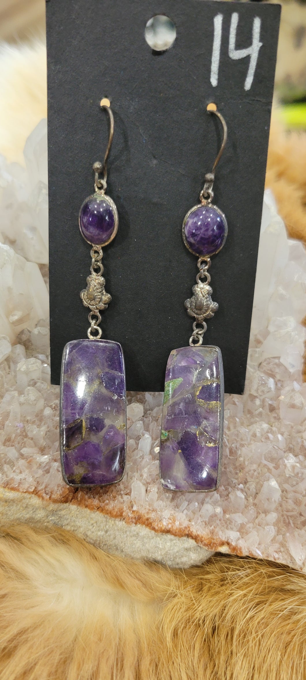 Amethyst fashion earrings