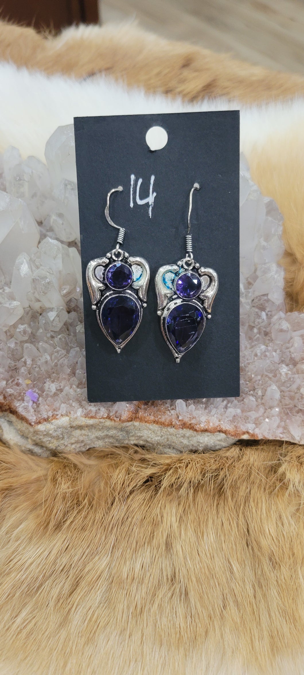 Amethyst fashion earrings