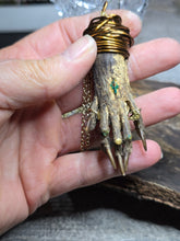 Load image into Gallery viewer, Raccoon paw 30 inch gold tone necklace
