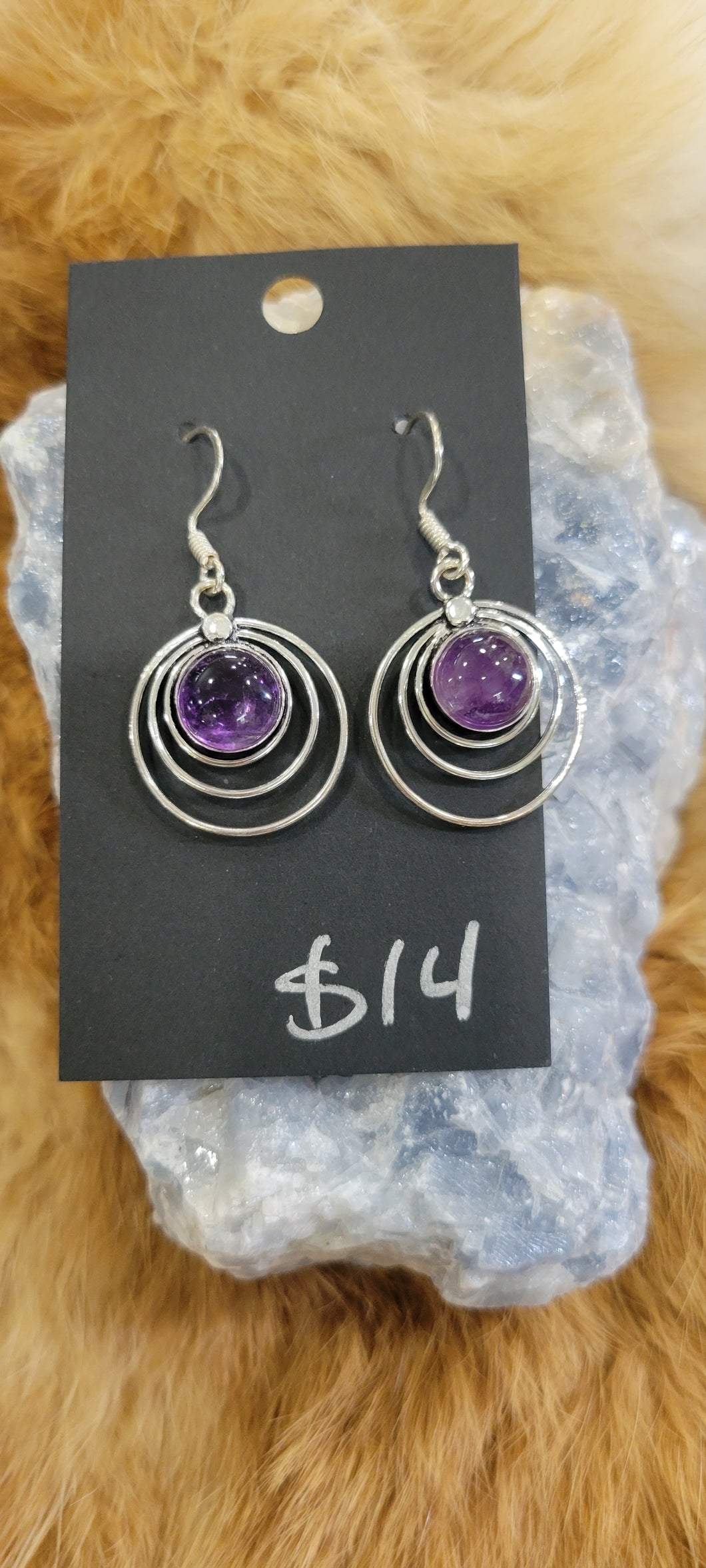 Amethyst fashion earrings