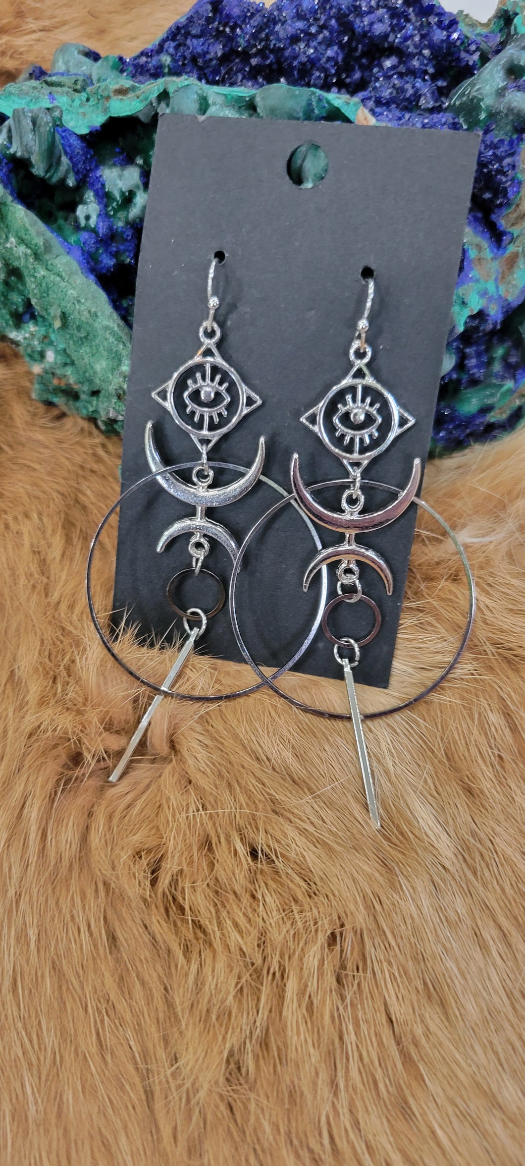 Eye and moon fashion earrings