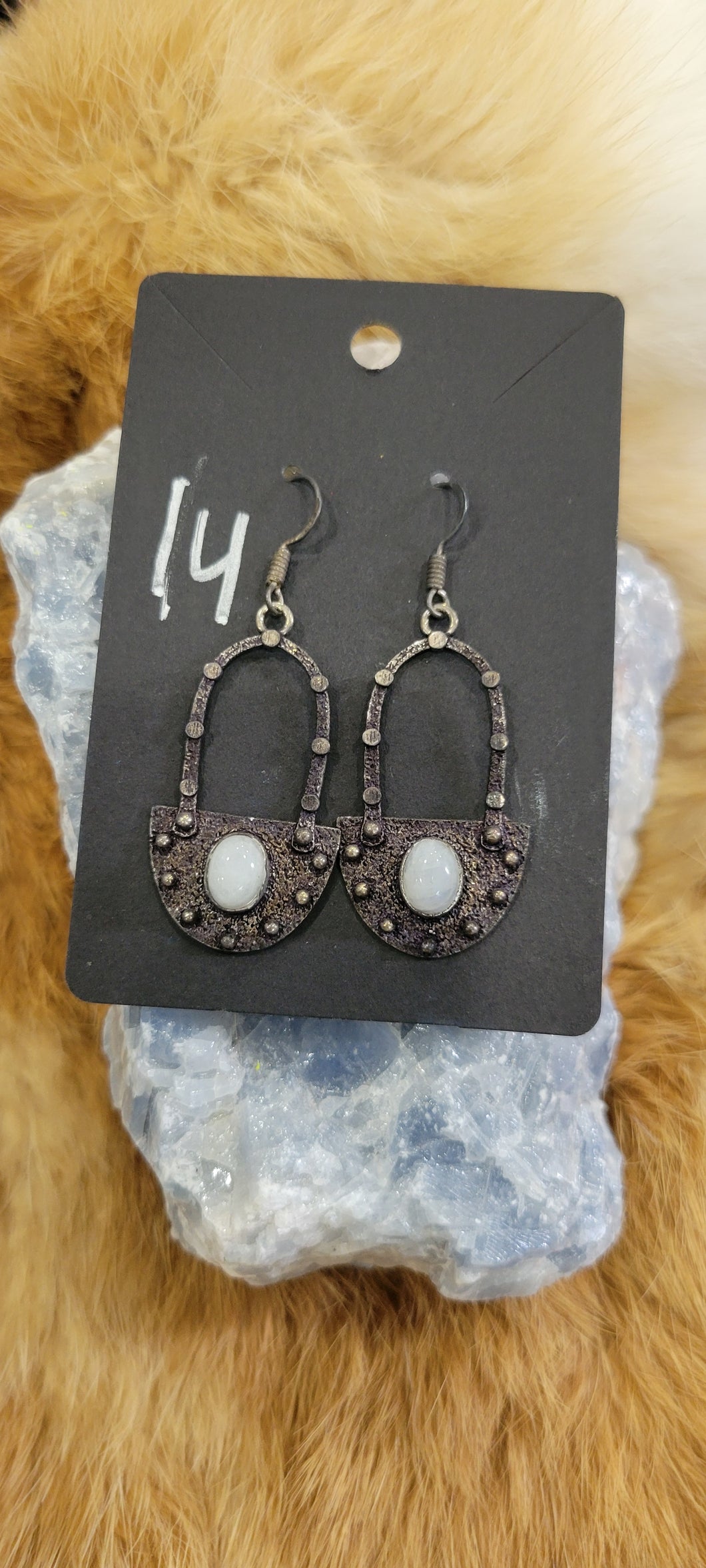 Locket Moonstone fashion earrings