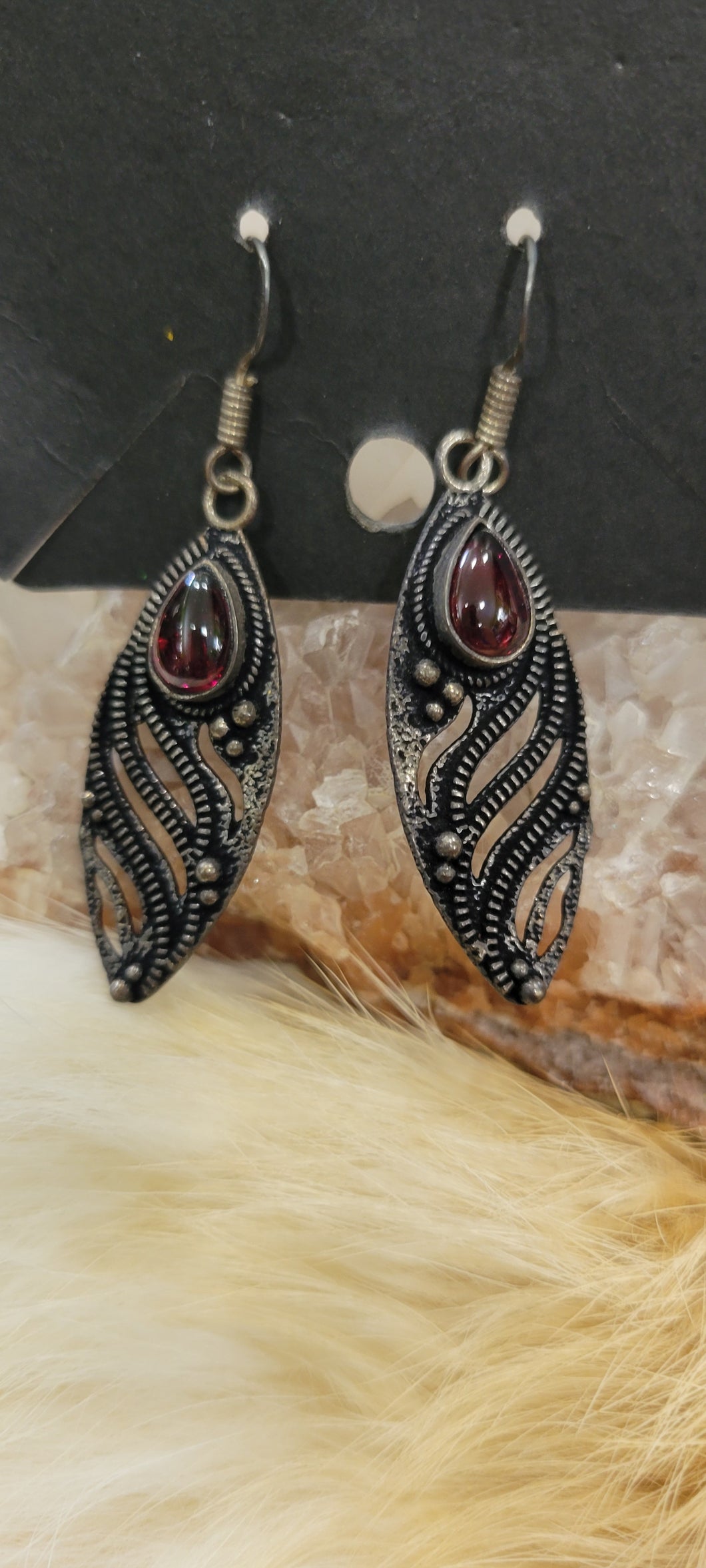 Garnet fashion earrings