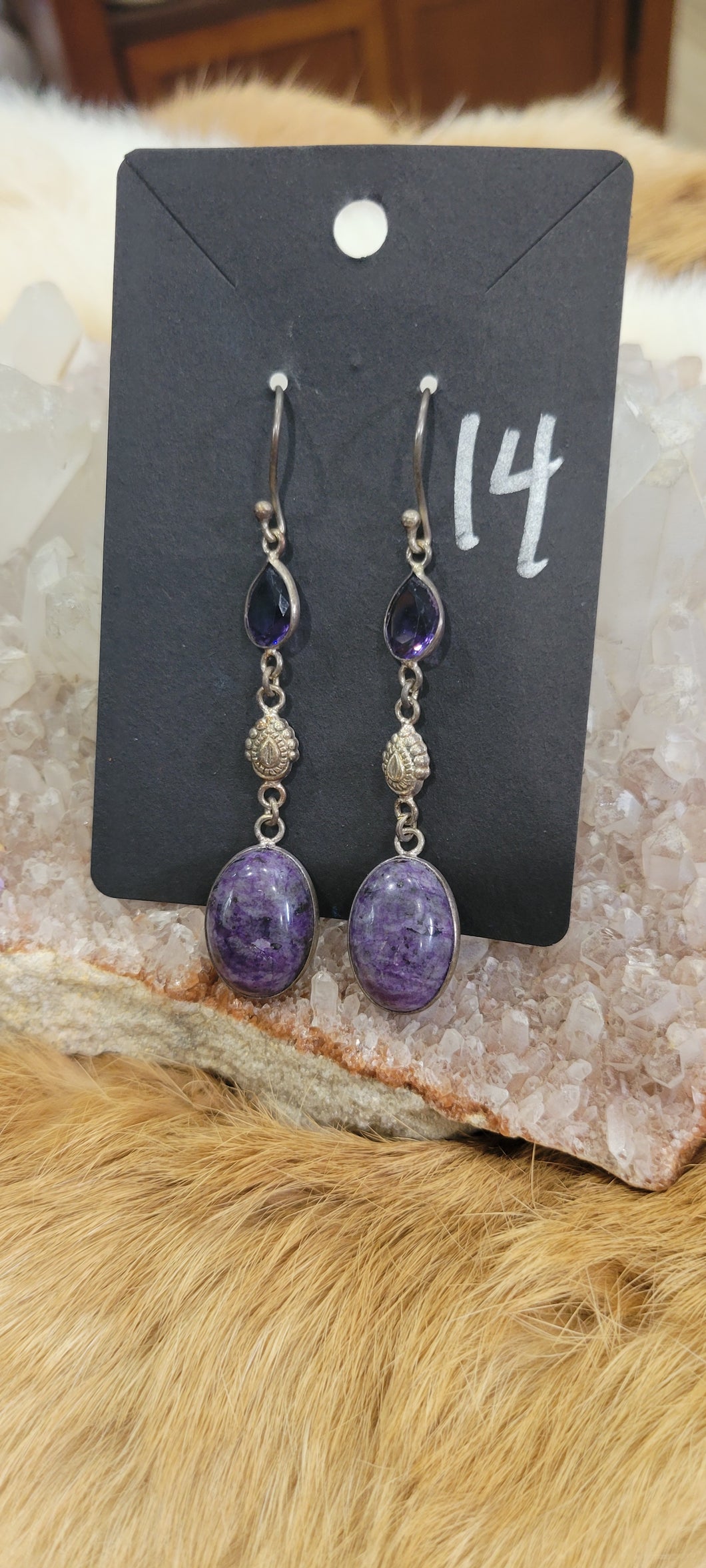 Amethyst fashion earrings