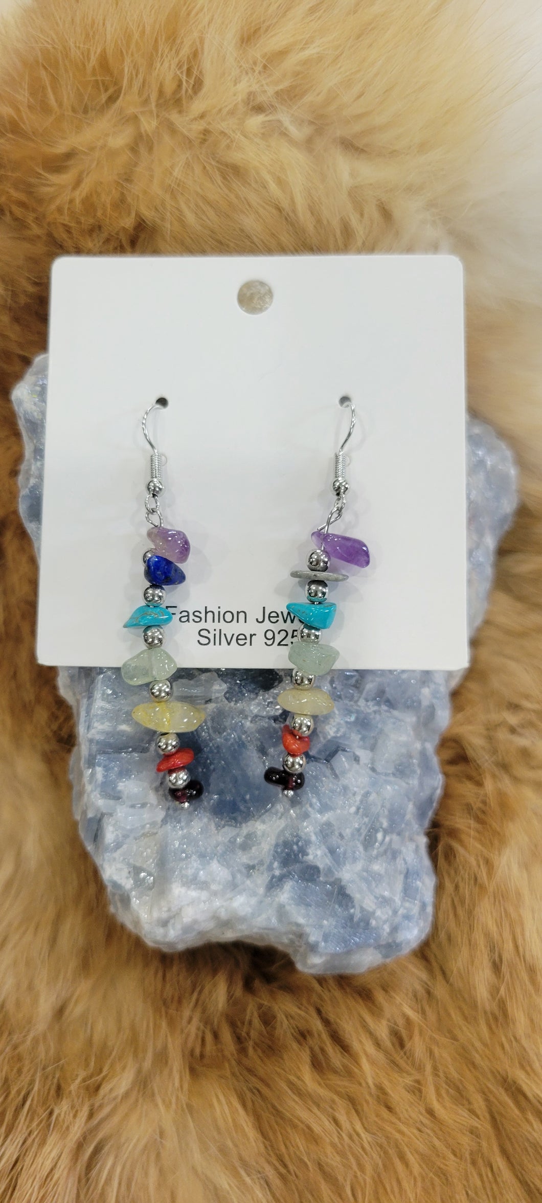 Chakra silver fashion earrings