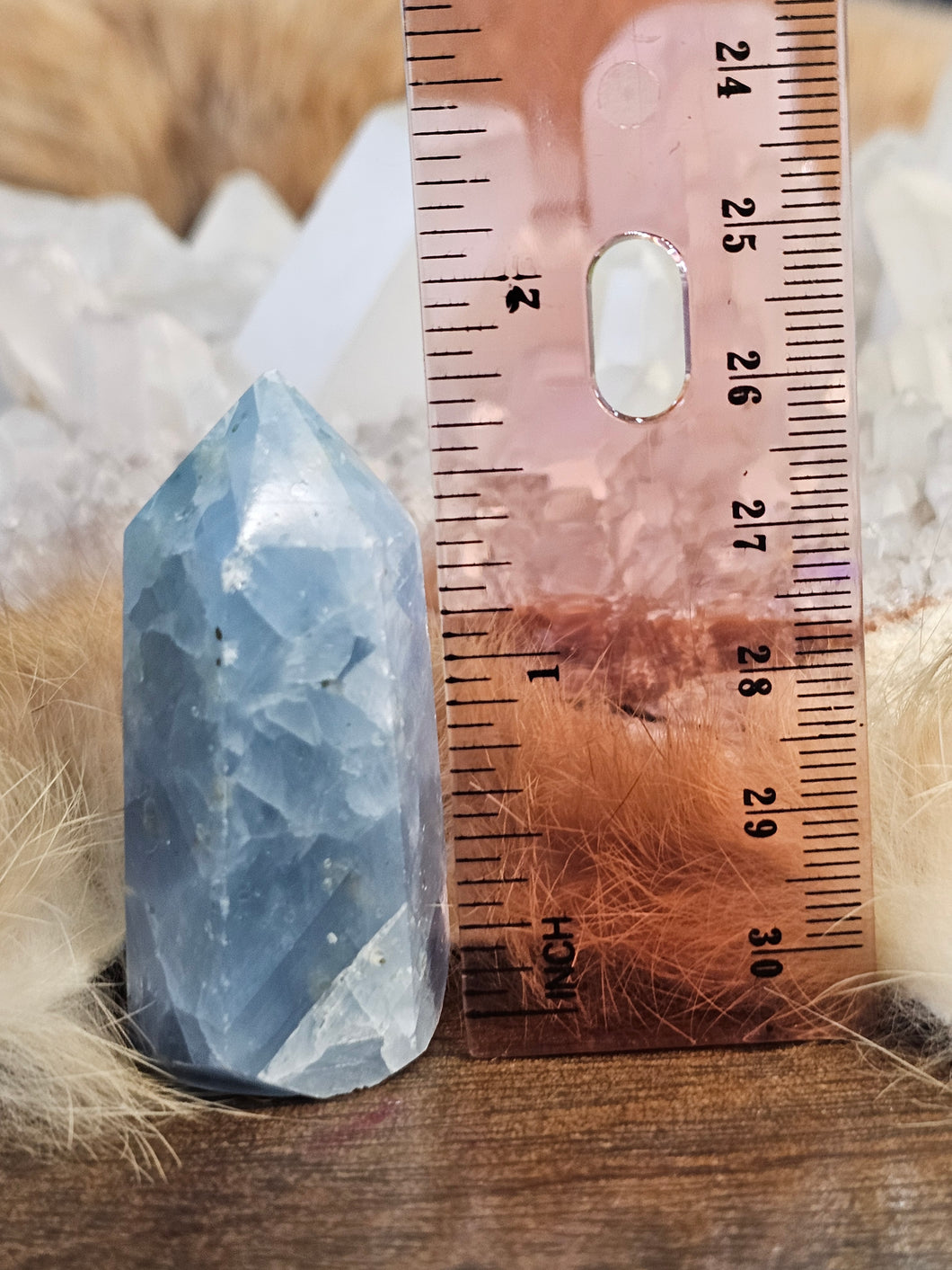 Blue calcite tower