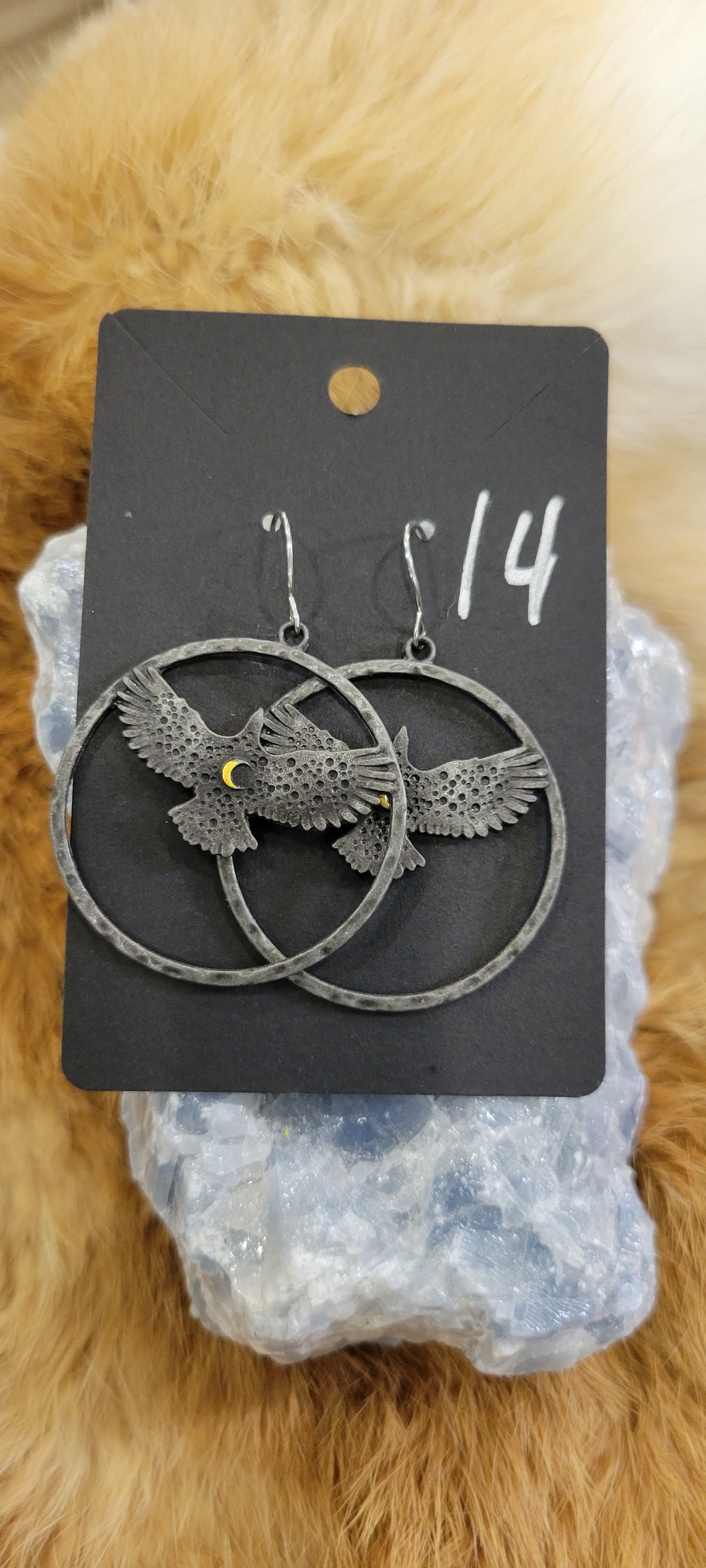 Circle Raven Fashion earrings