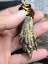 Load image into Gallery viewer, Raccoon paw 30 inch gold tone necklace
